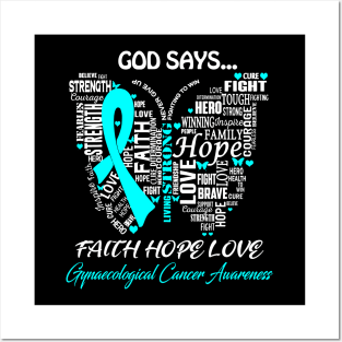 Butterfly Faith Hope Love Gynecologic Cancer Awareness Posters and Art